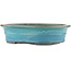 Oval blue bonsai pot by Yamaaki - 410 x 315 x 100 mm