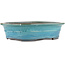 Oval blue bonsai pot by Yamaaki - 410 x 315 x 100 mm