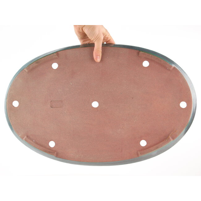 Ovaler türkisfarbener Bonsai-Topf von Reiho - 475 x 305 x 35 mm