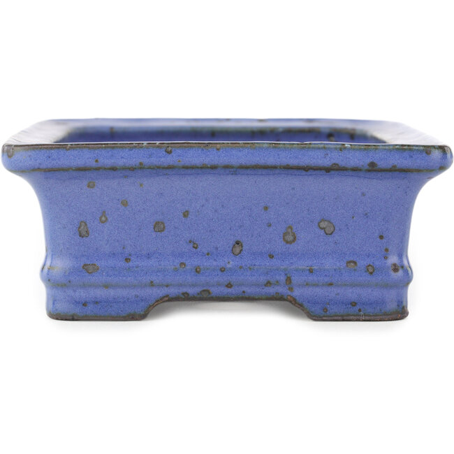 Rectangular blue bonsai pot by Hattori - 160 x 130 x 50 mm