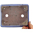 Rectangular blue bonsai pot by Hattori - 160 x 130 x 50 mm