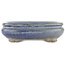 Pot à bonsaï ovale bleu par Hattori - 165 x 135 x 50 mm