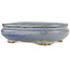 Oval blue bonsai pot by Hattori - 165 x 135 x 50 mm