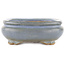 Oval blue bonsai pot by Hattori - 165 x 135 x 50 mm