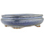 Oval blue bonsai pot by Hattori - 165 x 135 x 50 mm