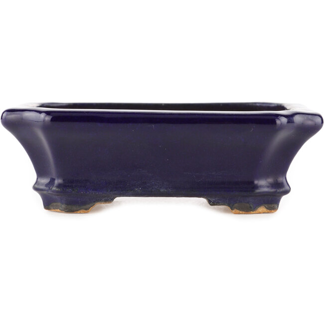 Rechthoekige blauwe bonsaipot van Hattori - 140 x 107 x 45 mm