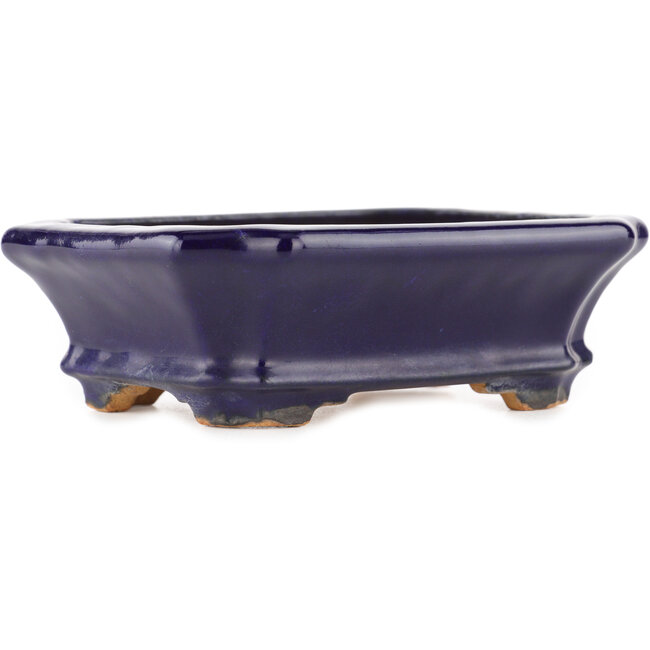 Vaso bonsai rettangolare blu di Hattori - 140 x 107 x 45 mm