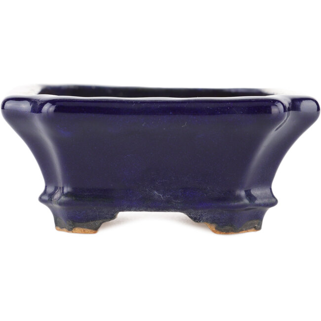 Maceta rectangular para bonsái azul de Hattori - 140 x 107 x 45 mm
