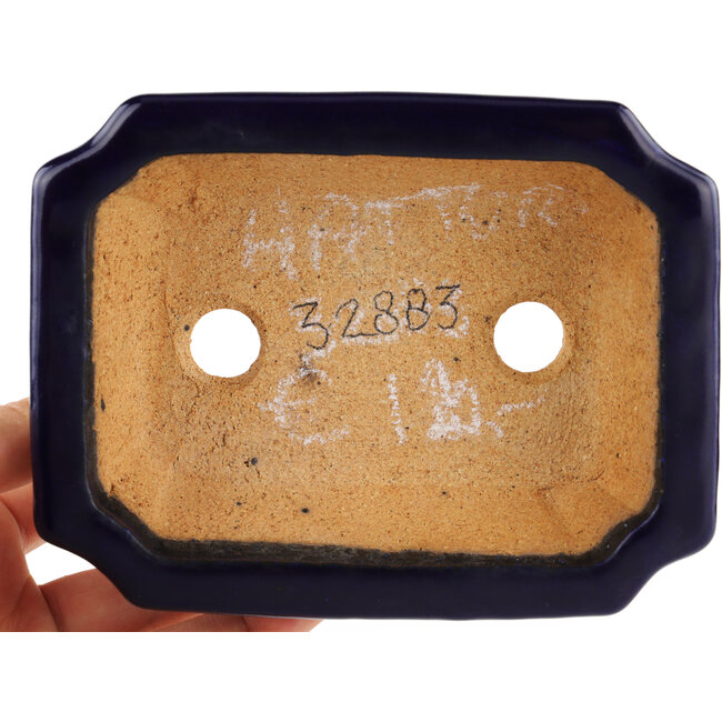 Vaso bonsai rettangolare blu di Hattori - 140 x 107 x 45 mm