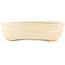 Oval white bonsai pot by Hattori - 161 x 117 x 43 mm