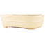 Oval white bonsai pot by Hattori - 161 x 117 x 43 mm