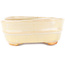 Oval white bonsai pot by Hattori - 161 x 117 x 43 mm
