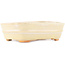 Oval white bonsai pot by Hattori - 161 x 117 x 43 mm