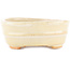 Oval white bonsai pot by Hattori - 161 x 117 x 43 mm