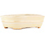 Oval white bonsai pot by Hattori - 161 x 117 x 43 mm