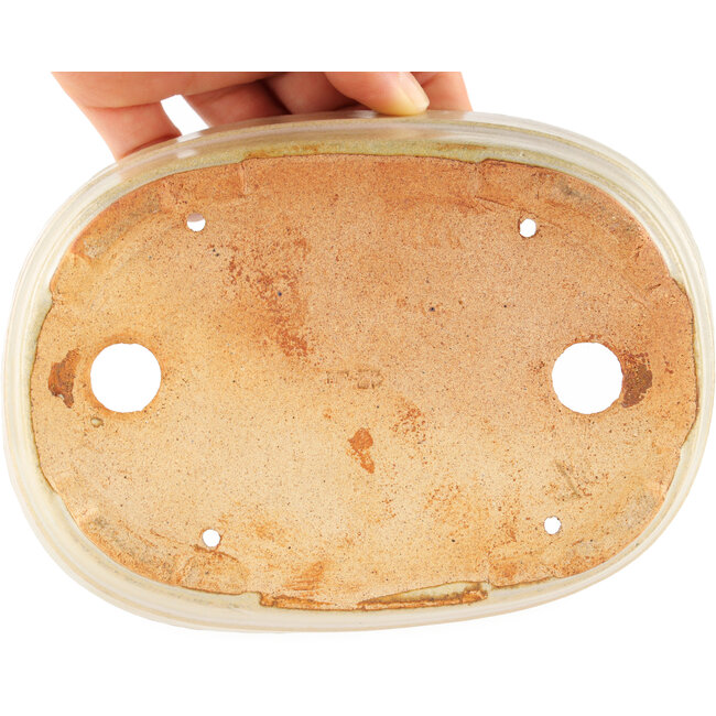 Ovale witte bonsaipot van Hattori - 161 x 117 x 43 mm