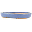 Oval blue bonsai pot by Hattori - 165 x 127 x 25 mm