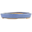 Oval blue bonsai pot by Hattori - 165 x 127 x 25 mm