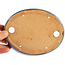 Oval blue bonsai pot by Hattori - 165 x 127 x 25 mm