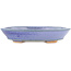 Oval blue bonsai pot by Hattori - 166 x 127 x 33 mm