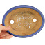Oval blue bonsai pot by Hattori - 166 x 127 x 33 mm