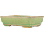 Rectangular green craquelé bonsai pot by Hattori - 130 x 90 x 36 mm