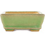 Pot à bonsaï rectangulaire vert craquelé par Hattori - 130 x 90 x 36 mm