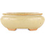 Ovale gebroken witte bonsaipot van Hattori - 116 x 101 x 47 mm