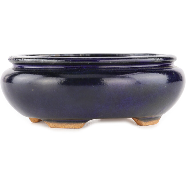 Vaso bonsai ovale blu di Hattori - 120 x 102 x 45 mm