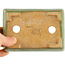 Pot à bonsaï rectangulaire vert craquelé par Hattori - 130 x 90 x 36 mm