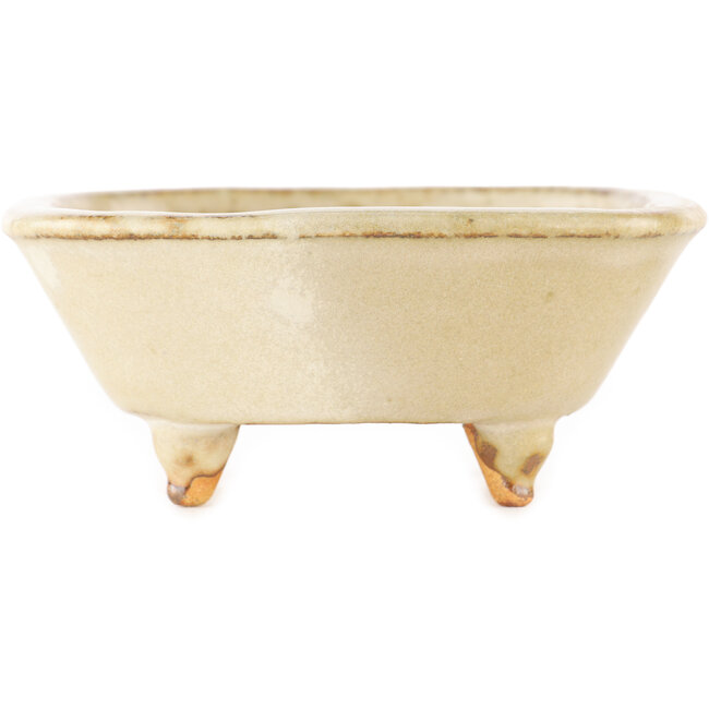 Pot à bonsaï carré blanc de Hattori - 102 x 104 x 45 mm