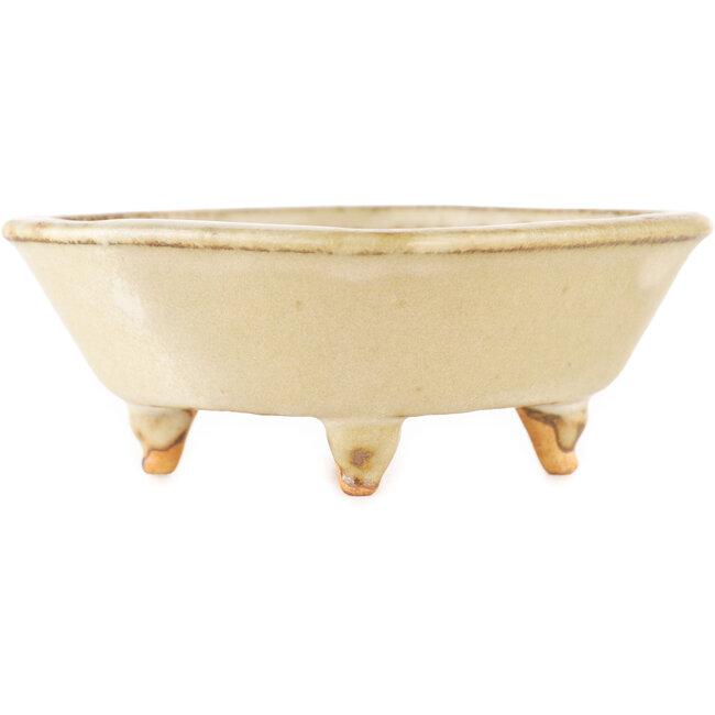 Square white bonsai pot by Hattori - 102 x 104 x 45 mm