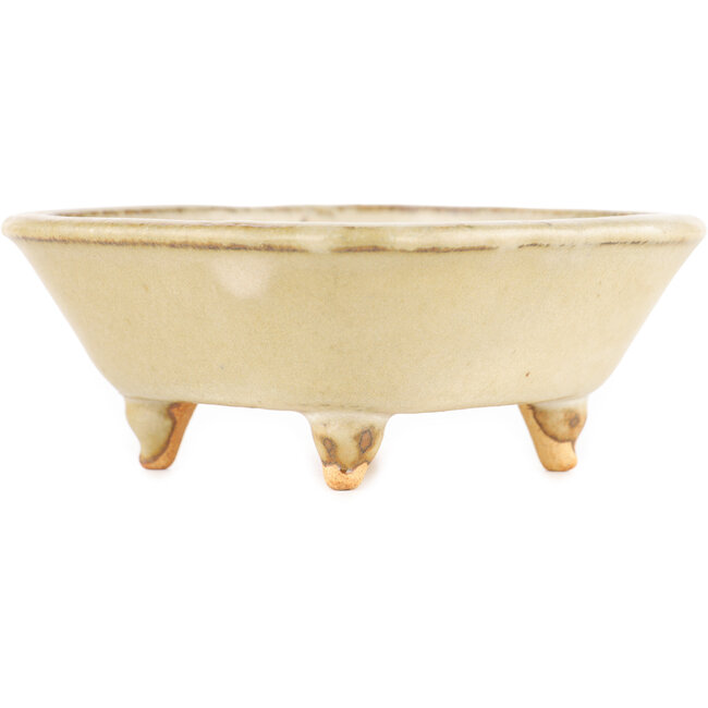 Quadratischer weißer Bonsai-Topf von Hattori - 102 x 104 x 45 mm