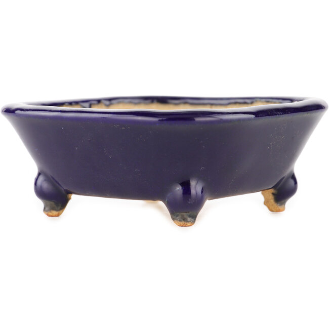 Vaso bonsai quadrato blu di Hattori - 104 x 103 x 40 mm