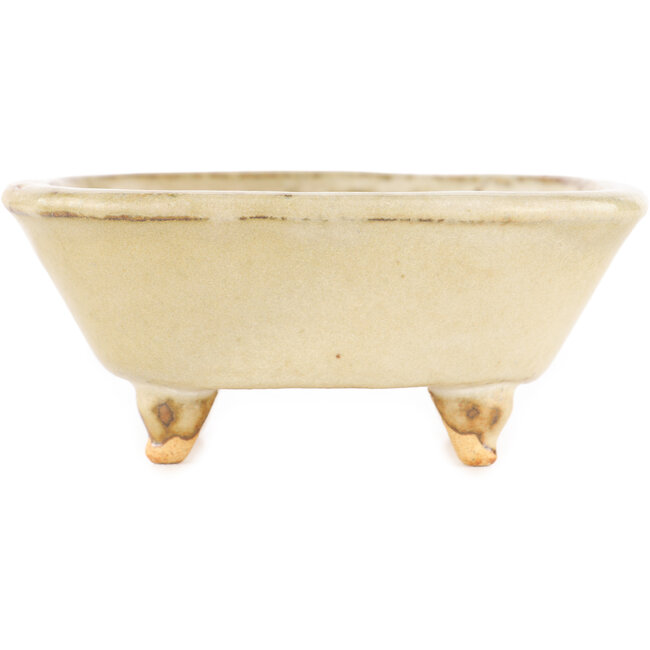 Maceta cuadrada blanca para bonsái de Hattori - 102 x 104 x 45 mm