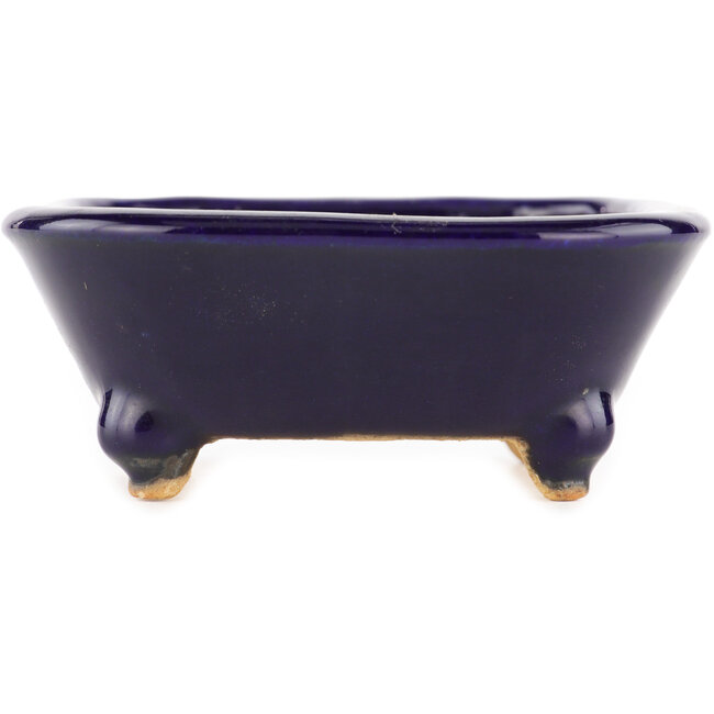 Pot à bonsaï carré bleu par Hattori - 104 x 103 x 40 mm