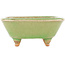 Vierkante groene craquelé bonsai pot van Hattori - 105 x 103 x 45 mm