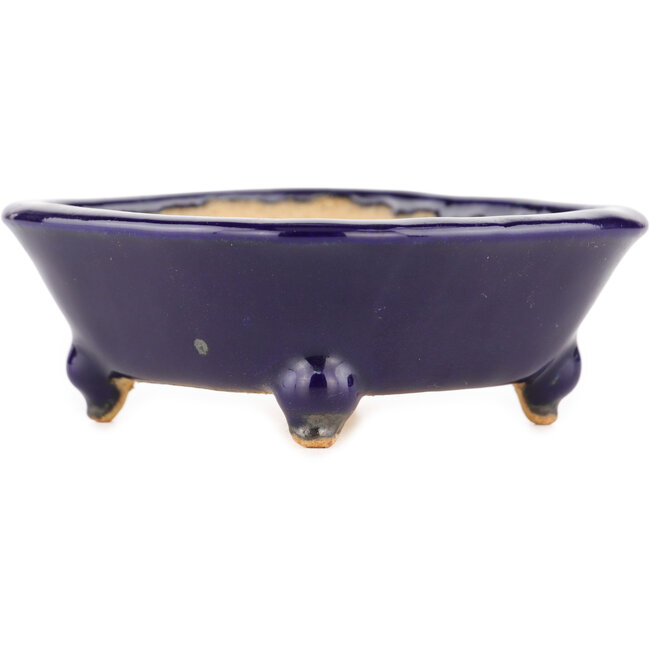 Pot à bonsaï carré bleu par Hattori - 104 x 103 x 40 mm