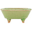 Vierkante groene craquelé bonsai pot van Hattori - 105 x 103 x 45 mm