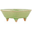 Vierkante groene craquelé bonsai pot van Hattori - 105 x 103 x 45 mm