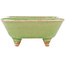 Vierkante groene craquelé bonsai pot van Hattori - 105 x 103 x 45 mm