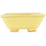 Pot à bonsaï carré jaune de Hattori - 104 x 103 x 40 mm
