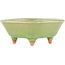 Pot à bonsaï carré vert craquelé par Hattori - 105 x 103 x 45 mm