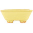 Square yellow bonsai pot by Hattori - 104 x 103 x 40 mm