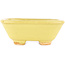 Vaso bonsai quadrato giallo di Hattori - 104 x 103 x 40 mm