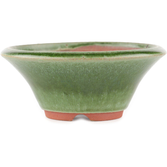 Vaso bonsai rotondo verde di Eime Yozan - 130 x 130 x 55 mm