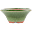Round green bonsai pot by Eime Yozan - 130 x 130 x 55 mm