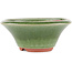 Round green bonsai pot by Eime Yozan - 130 x 130 x 55 mm