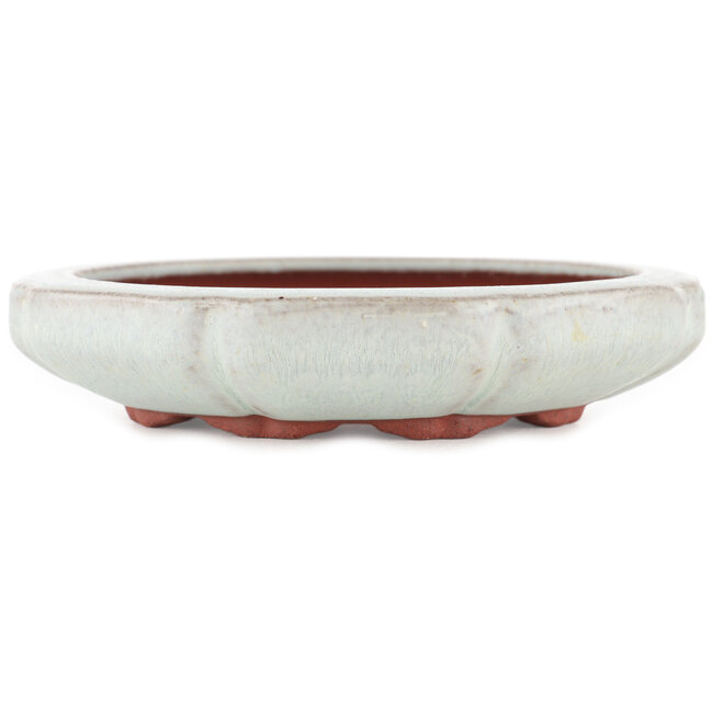 Round blue bonsai pot by Eime Yozan - 154 x 154 x 32 mm