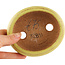 Oval yellow bonsai pot by Hattori - 120 x 100 x 43 mm